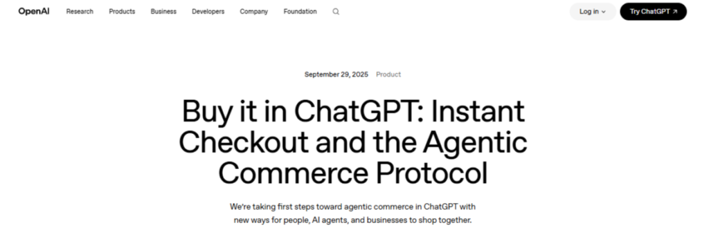 OpenAI Agentic Commerce Protocol
