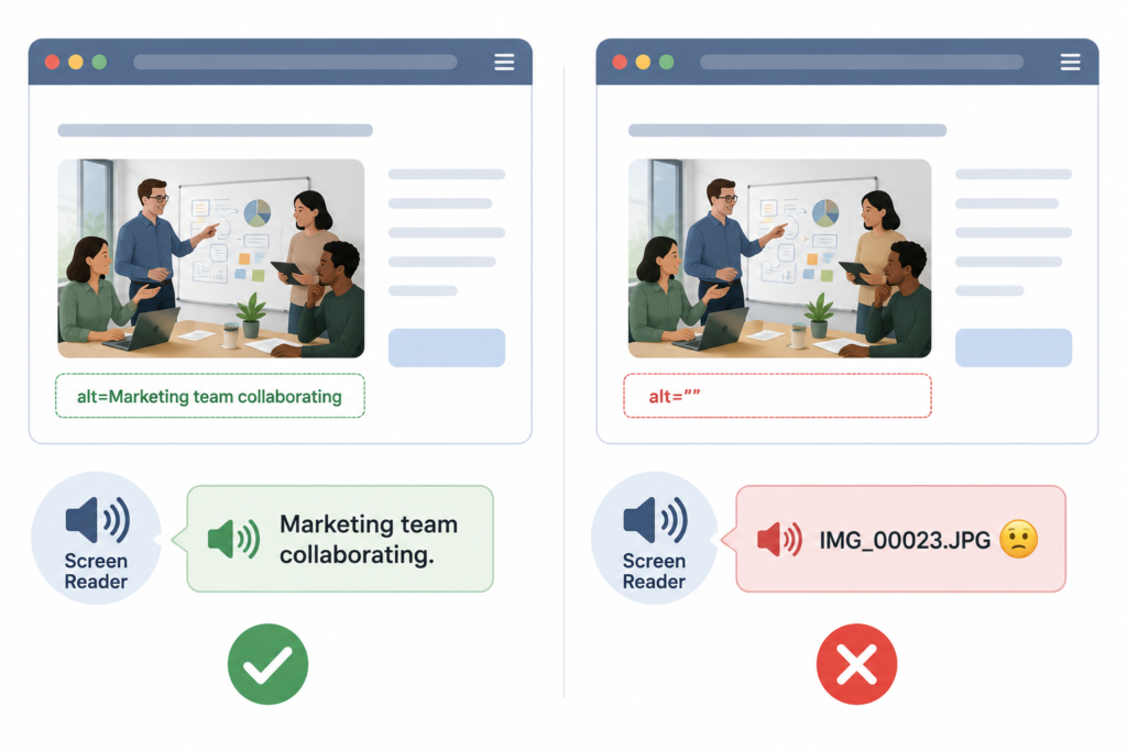 Alt Text makes images usable for screen reader