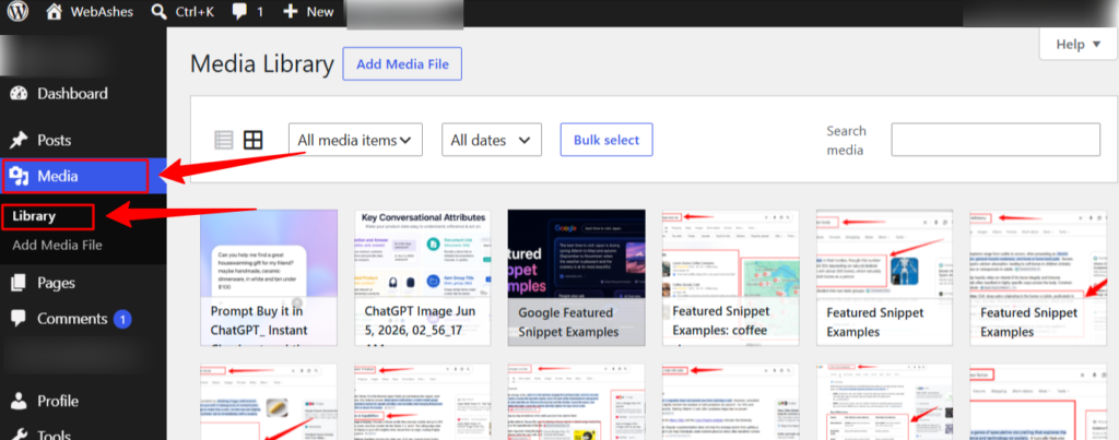 add alt text to images in WordPress media library
